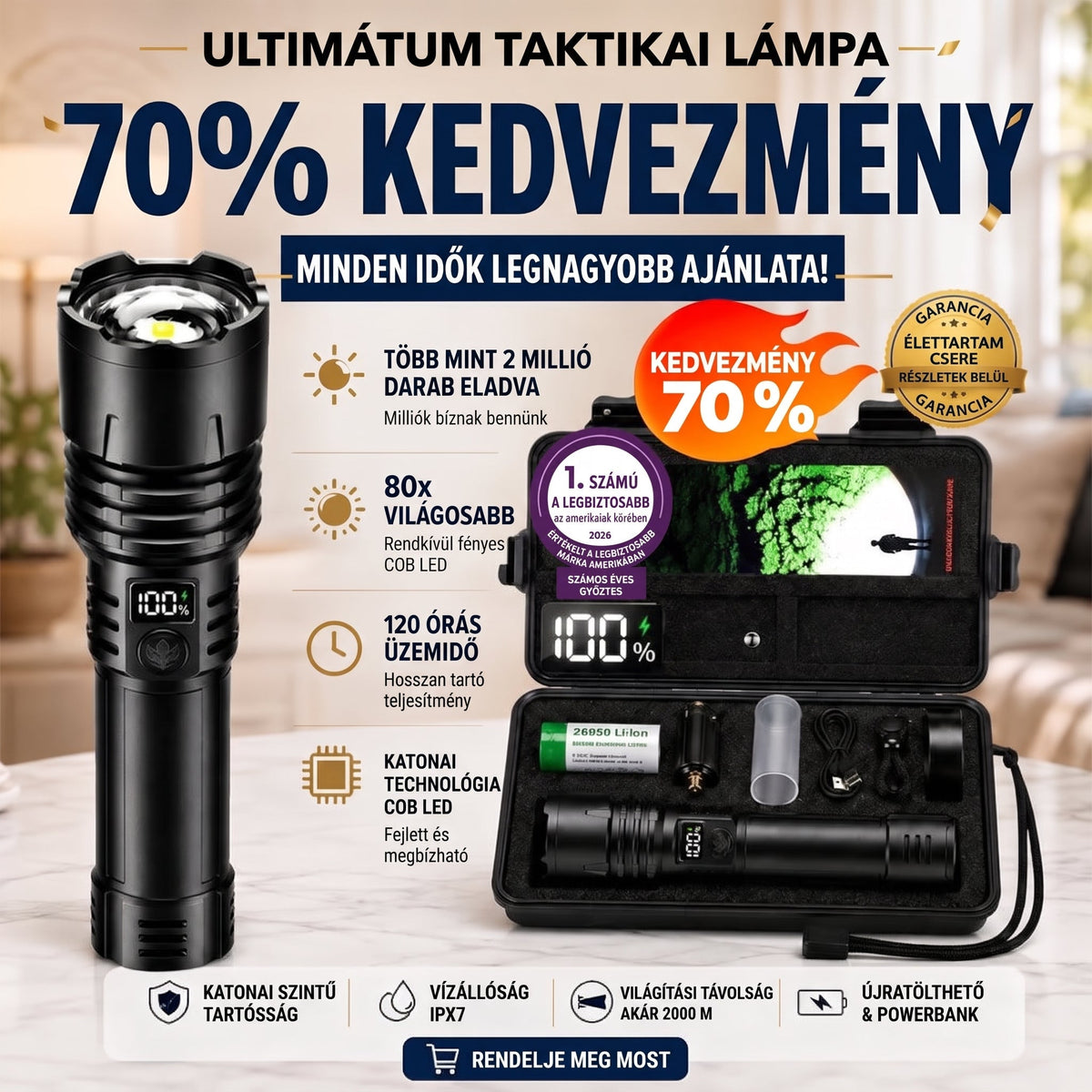 Taktikai túlélő zseblámpa ajánlat
