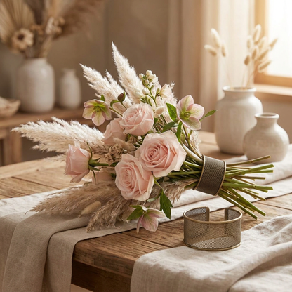 BdhJakmn™ Flexi-Mesh Floral Cuffs - Bendable Flower Arranger and Bouquet Stem Holder, Reusable Metal Mesh Floral Support for Vases, Hand-Tied Bouquets, and DIY Floral Designs
